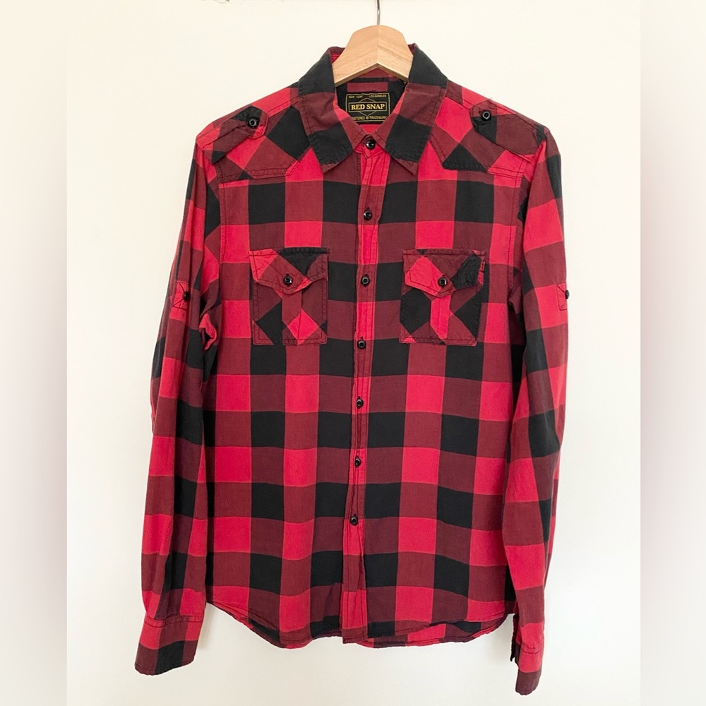 Red Snap Buffalo Plaid Button Up